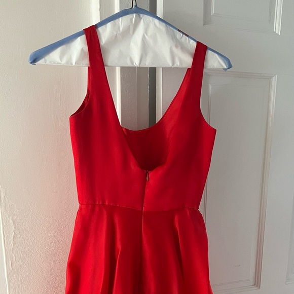 Red Milly Tiered Silk Evening Gown - Picture 5 of 8